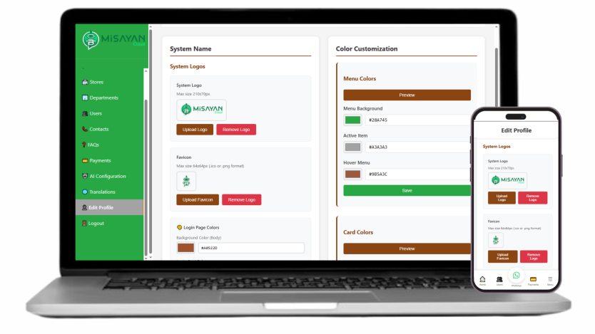 Misayan Admin Profile Editing